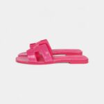 Hermès Oran Sandals Rose Flash Lizard 38.5 EU