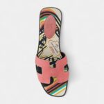 Hermès Oran Sandals Slide Slippers Women's Rose Red