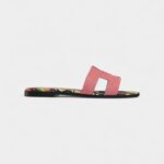Hermès Oran Sandals Slide Slippers Women's Rose Red