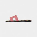 Hermès Oran Sandals Slide Slippers Women's Rose Red