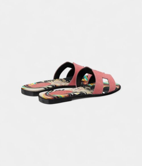 Hermès Oran Sandals Slide Slippers Women's Rose Red