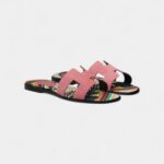 Hermès Oran Sandals Slide Slippers Women's Rose Red