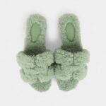 Hermès Oran Sandals Vert D'eau Woolskin 35