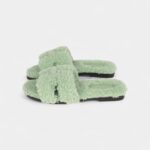 Hermès Oran Sandals Vert D'eau Woolskin 35