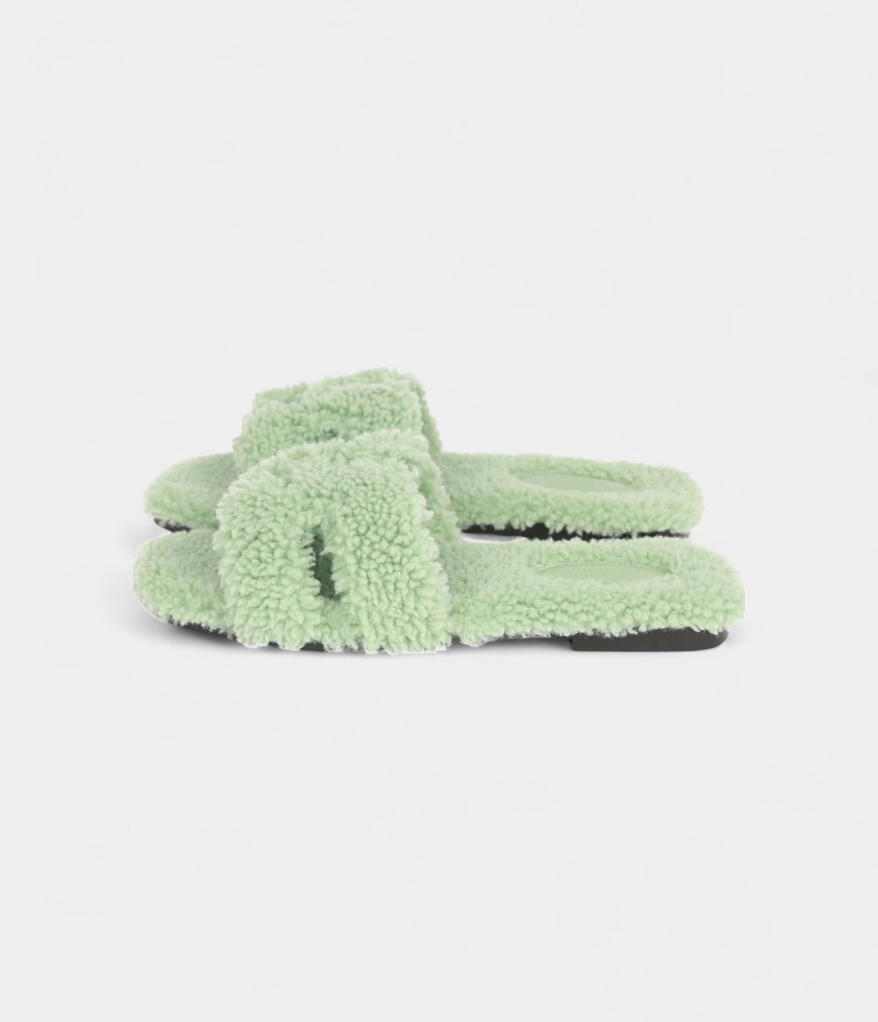 Hermès Oran Sandals Vert D'eau Woolskin 37.5