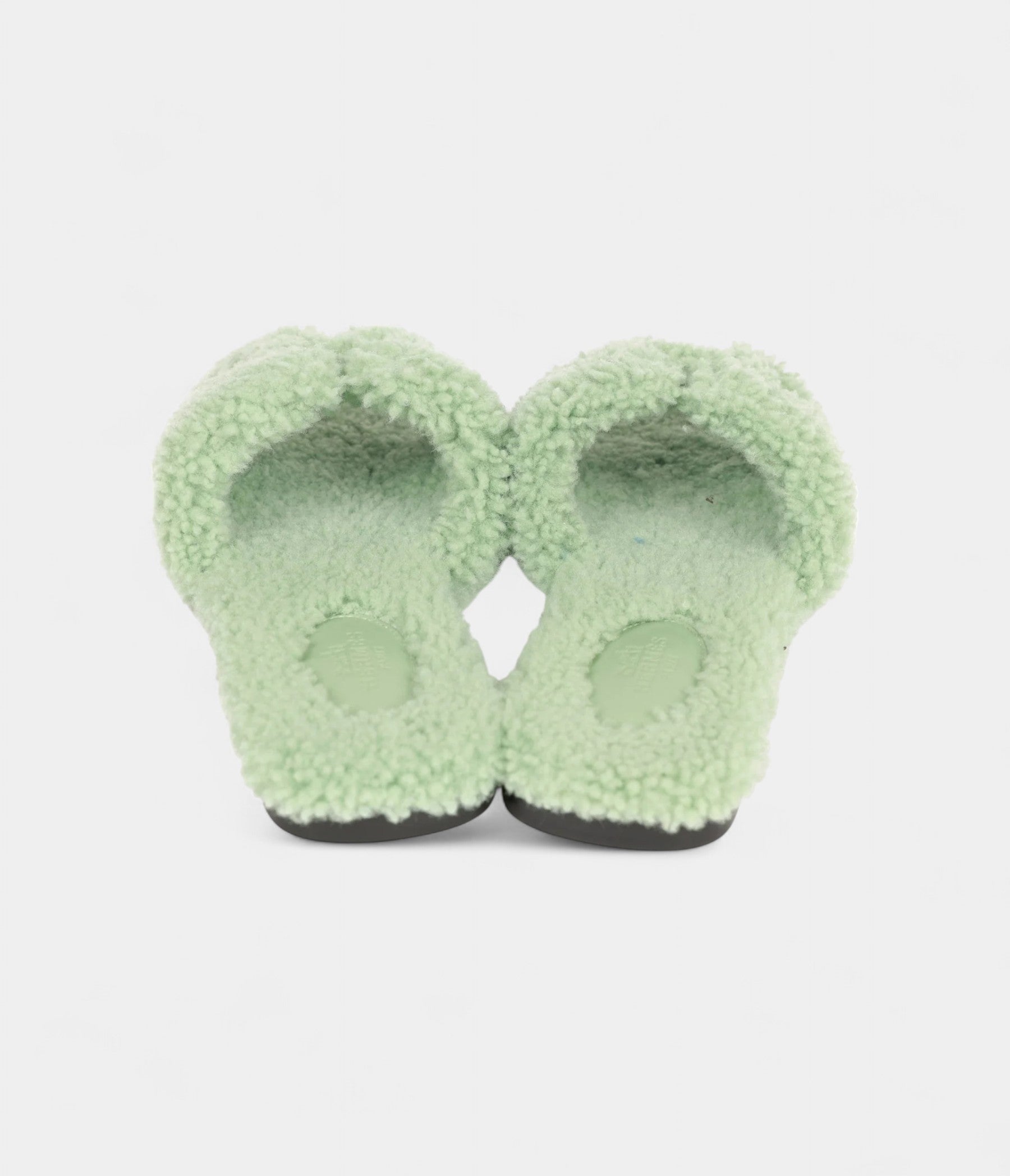 Hermès Oran Sandals Vert D'eau Woolskin 37.5