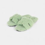 Hermès Oran Sandals Vert D'eau Woolskin 37.5