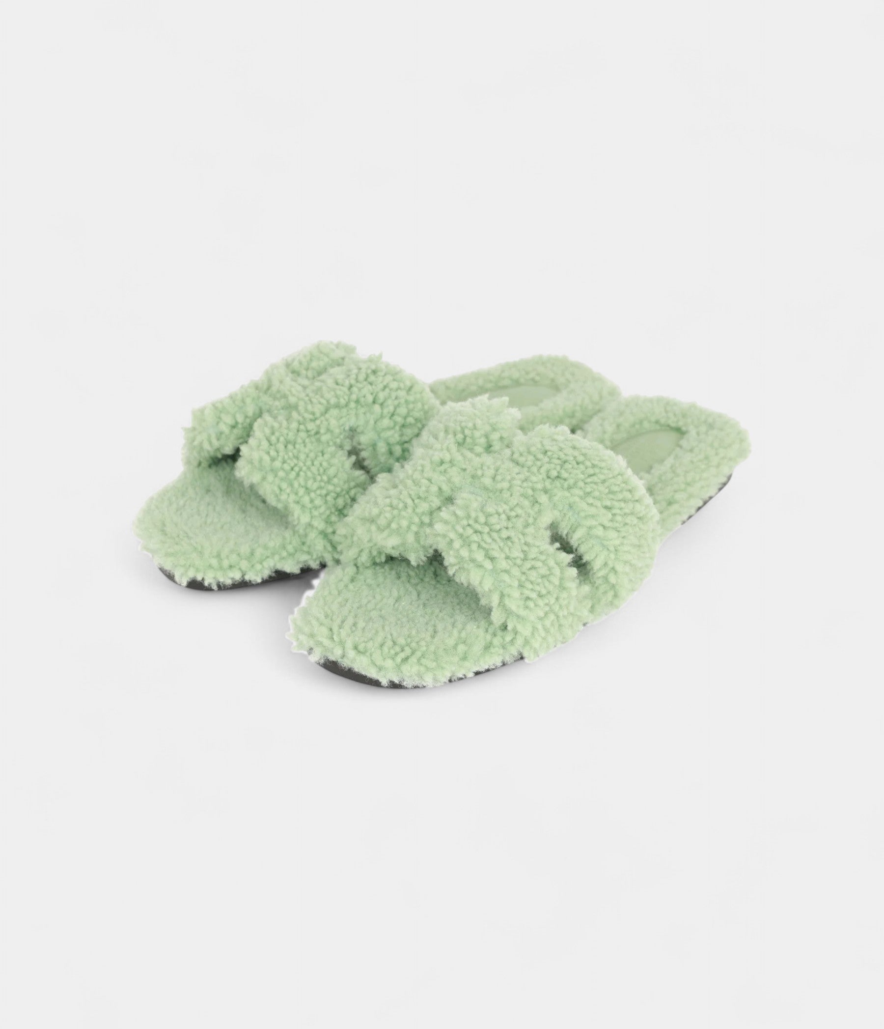 Hermès Oran Sandals Vert D'eau Woolskin 37.5