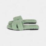 Hermès Oran Sandals Vert D'eau Woolskin 41