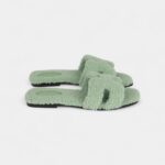 Hermès Oran Sandals Vert D'eau Woolskin 41