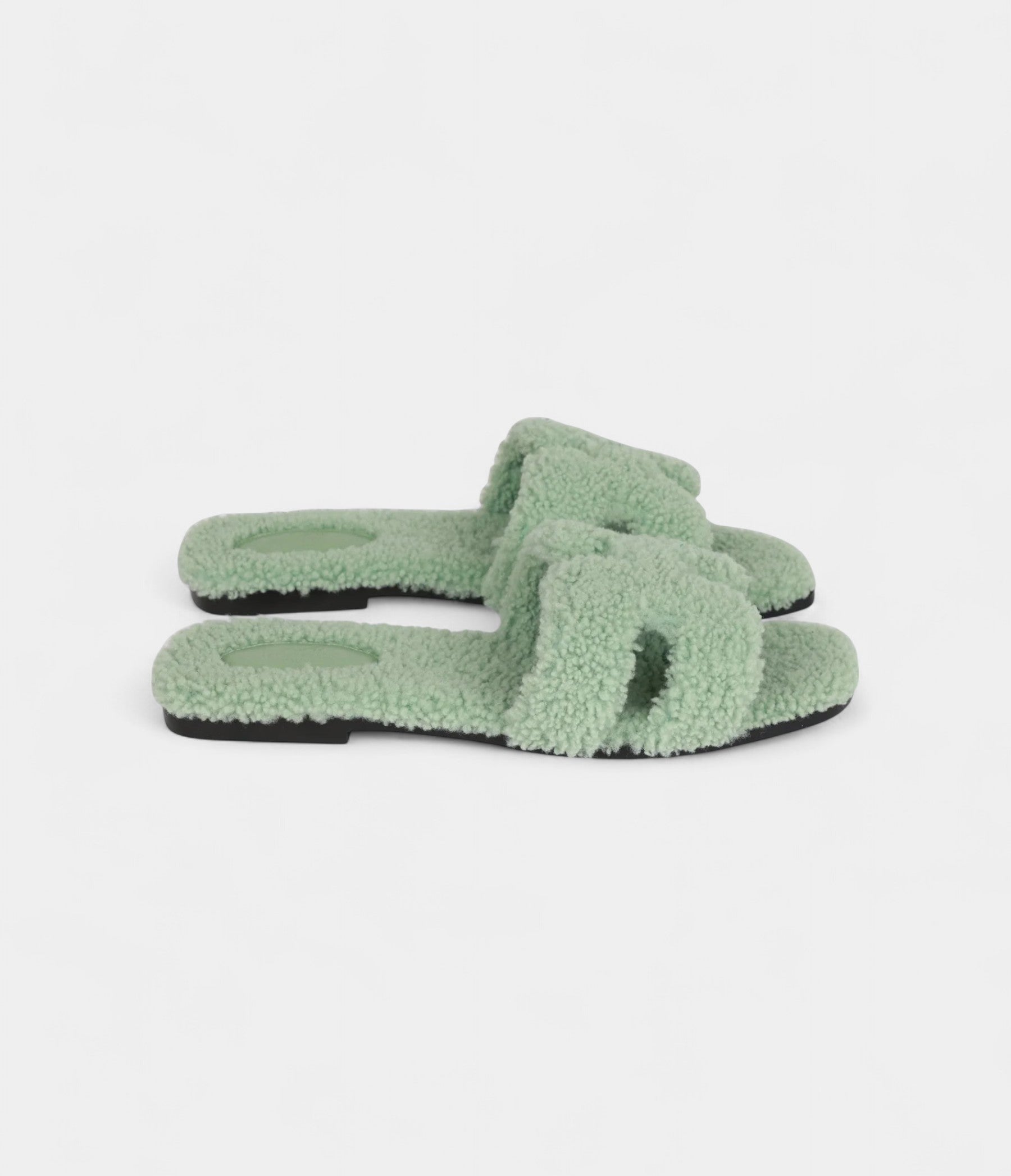 Hermès Oran Sandals Vert D'eau Woolskin 41