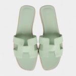 Hermès Oran Sandals Vert Jade Epsom 38 EU
