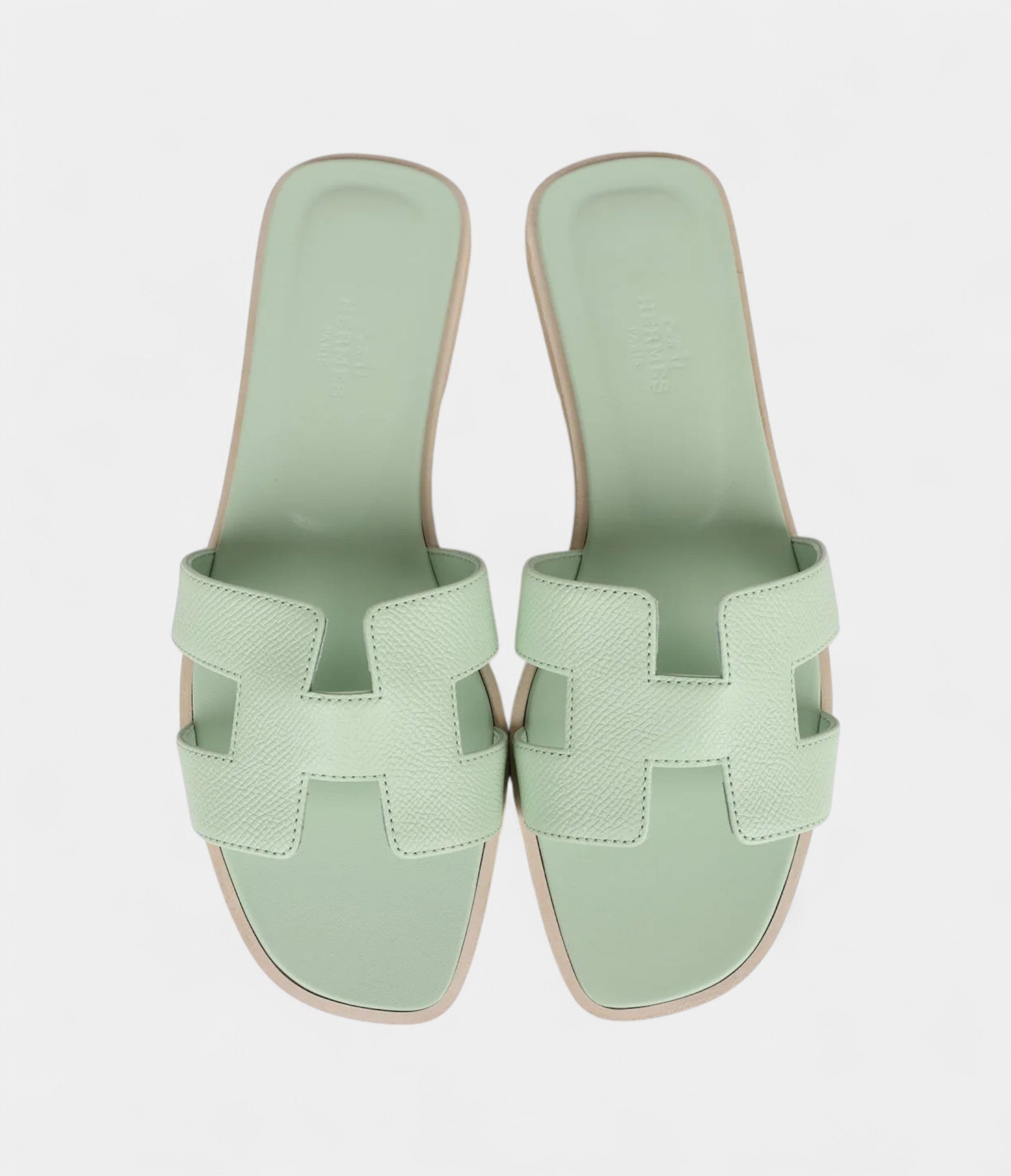 Hermès Oran Sandals Vert Jade Epsom 38 EU