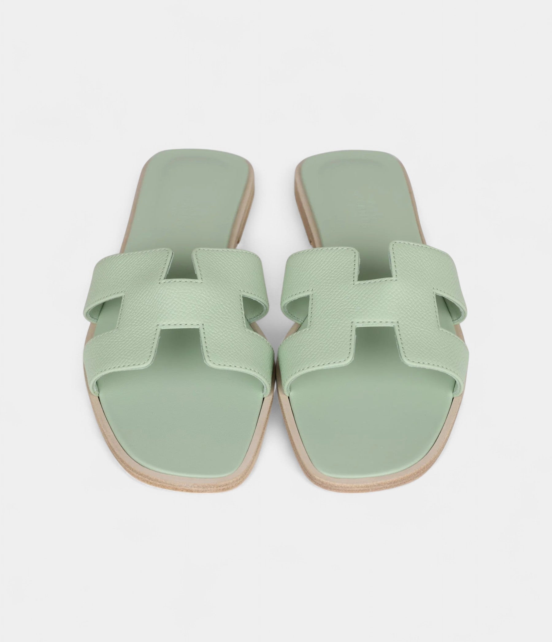 Hermès Oran Sandals Vert Jade Epsom 38 EU