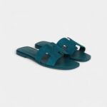 Hermès Oran Sandals Vert Oxford Suede Goatskin 37 EU