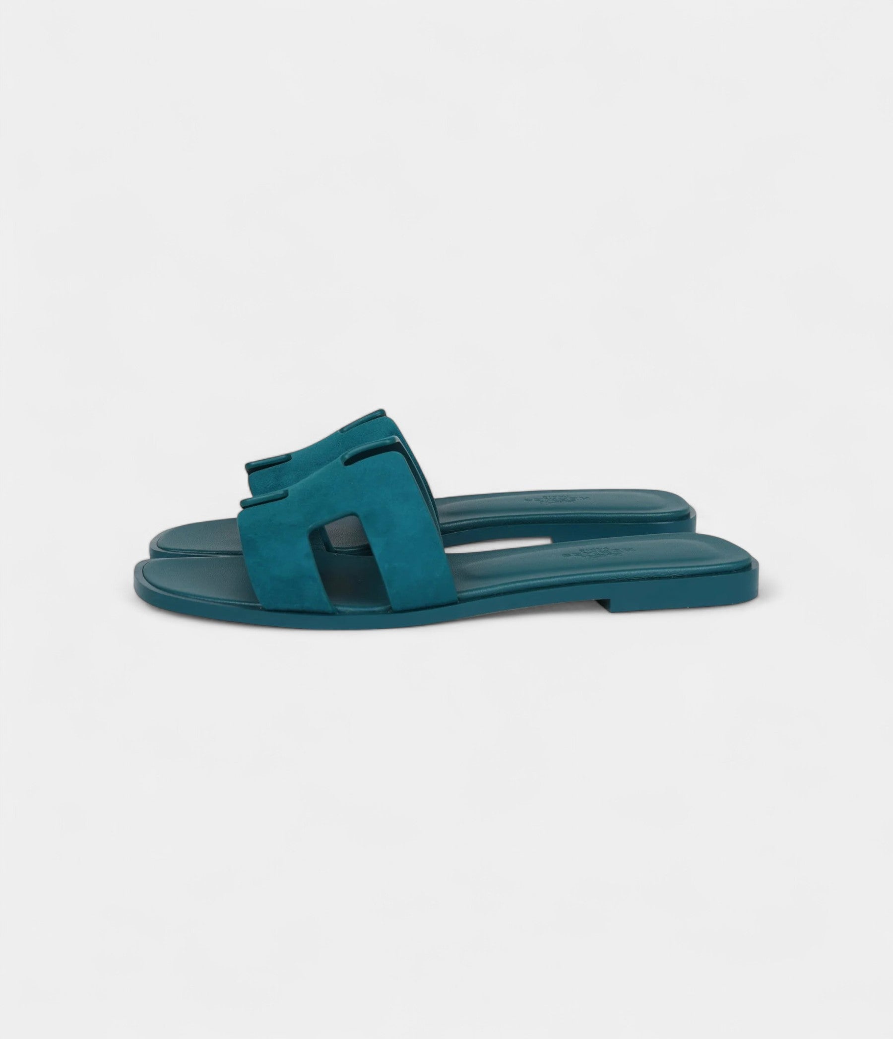 Hermès Oran Sandals Vert Oxford Suede Goatskin 37 EU