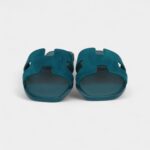 Hermès Oran Sandals Vert Oxford Suede Goatskin 37 EU