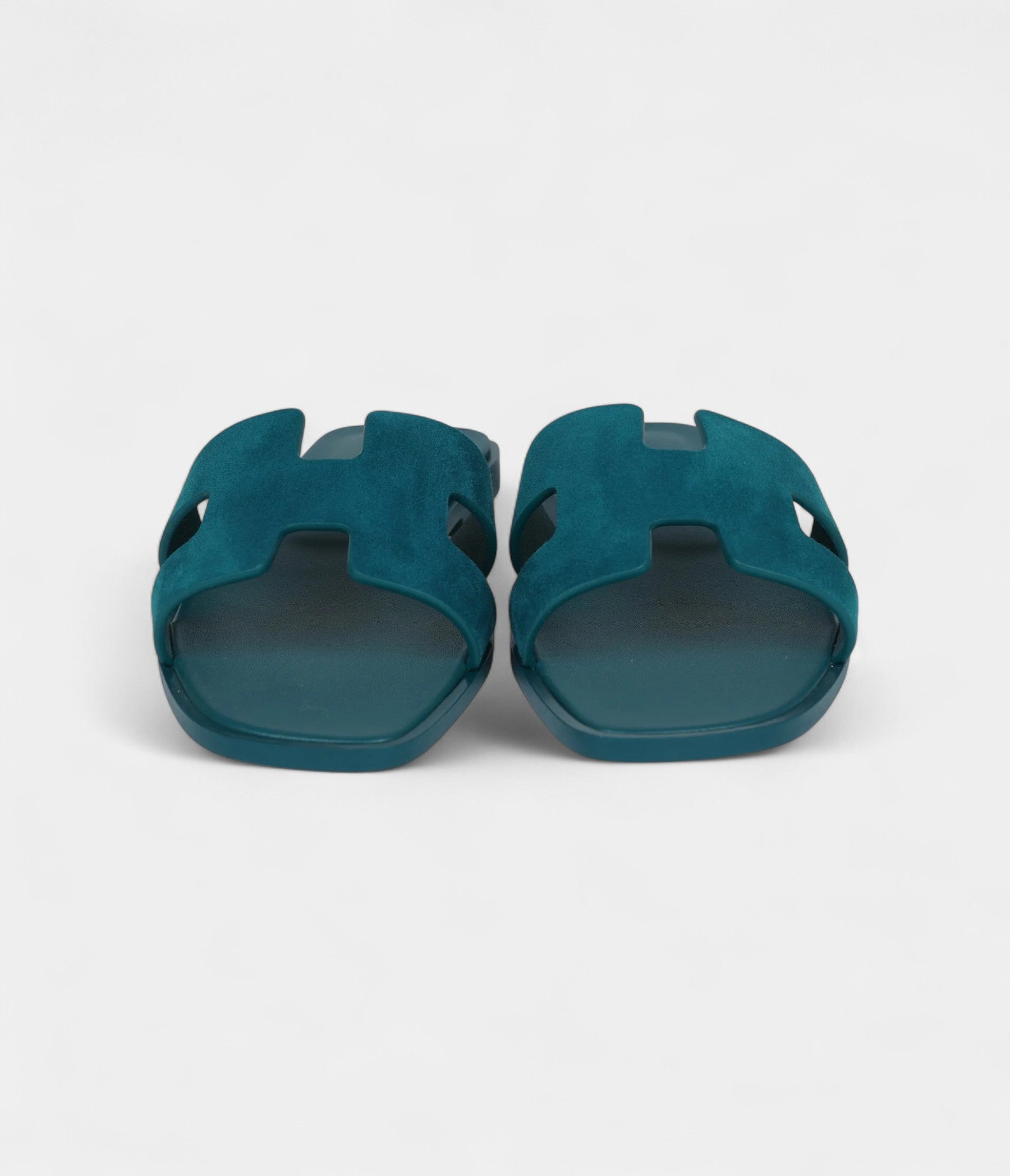 Hermès Oran Sandals Vert Oxford Suede Goatskin 37 EU