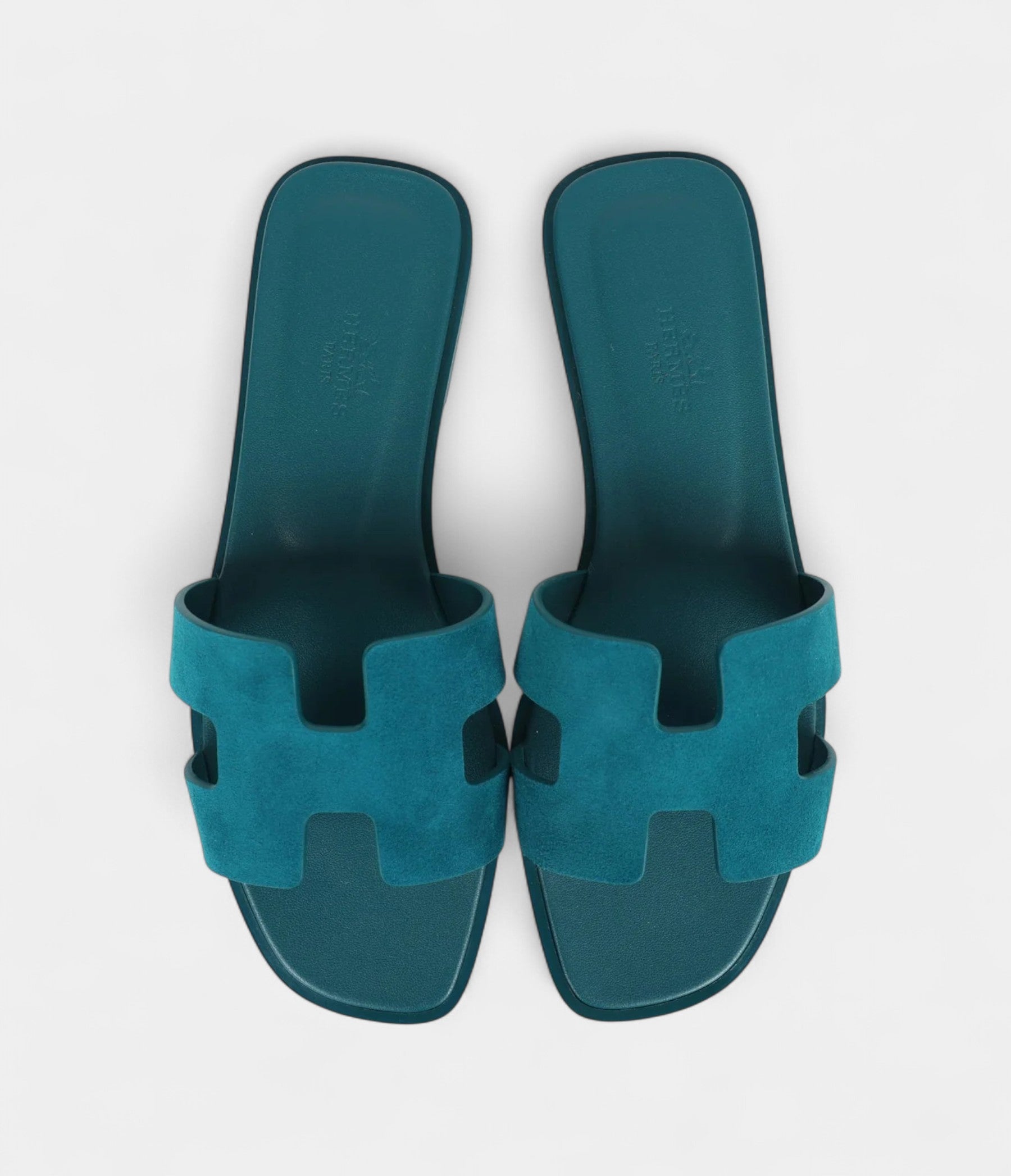 Hermès Oran Sandals Vert Oxford Suede Goatskin 37 EU