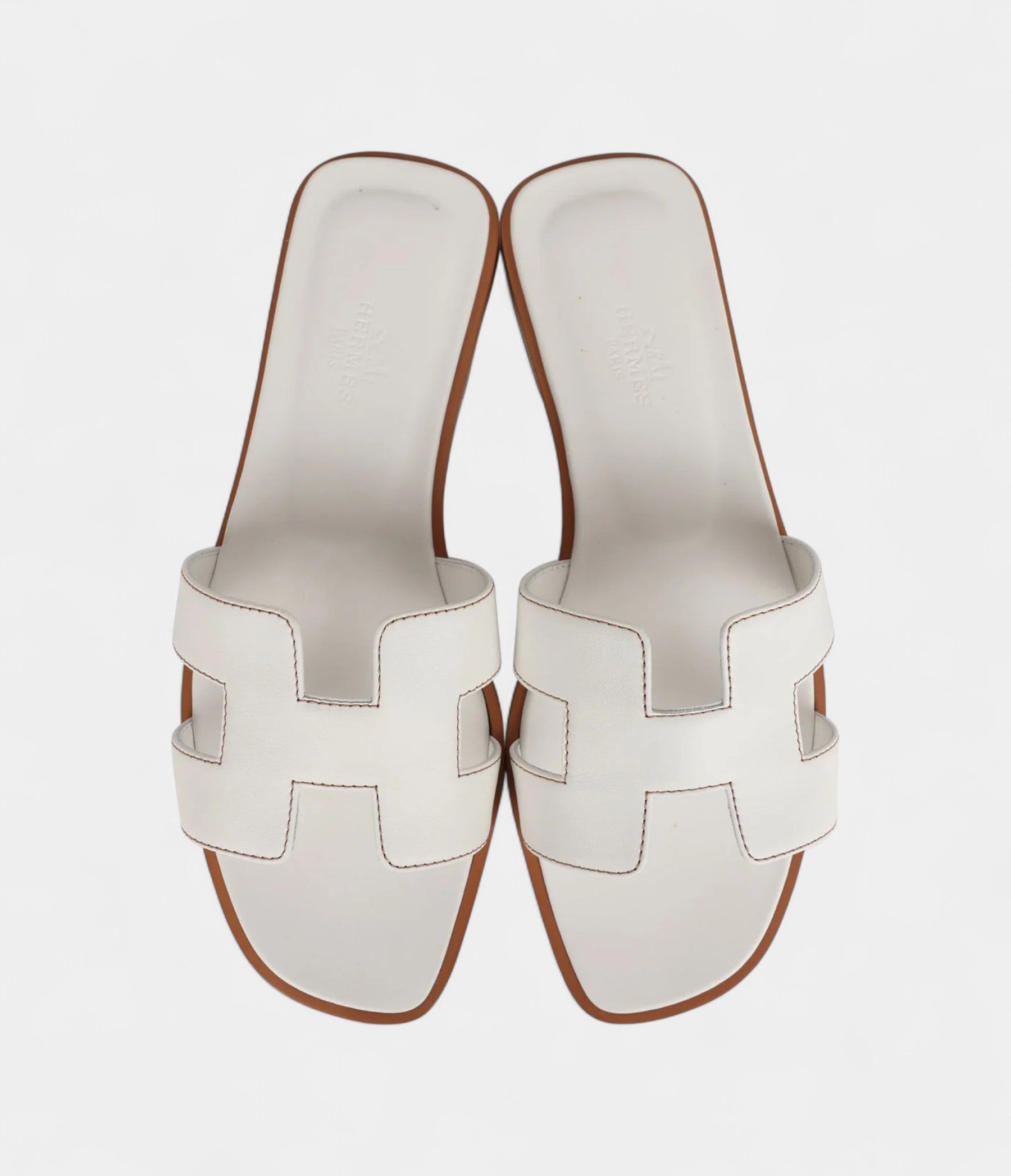 Hermès Oran Sandals White Box Calfskin 37 EU