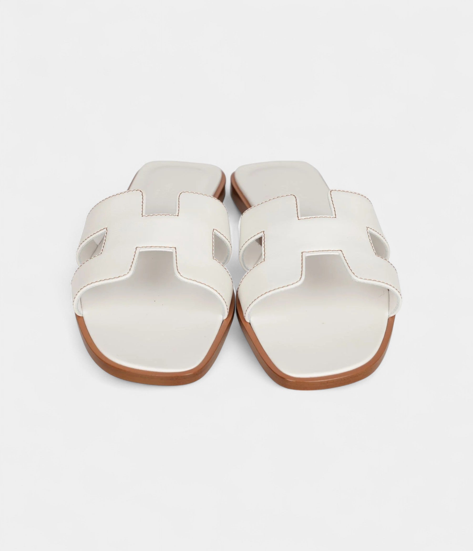 Hermès Oran Sandals White Box Calfskin 37 EU
