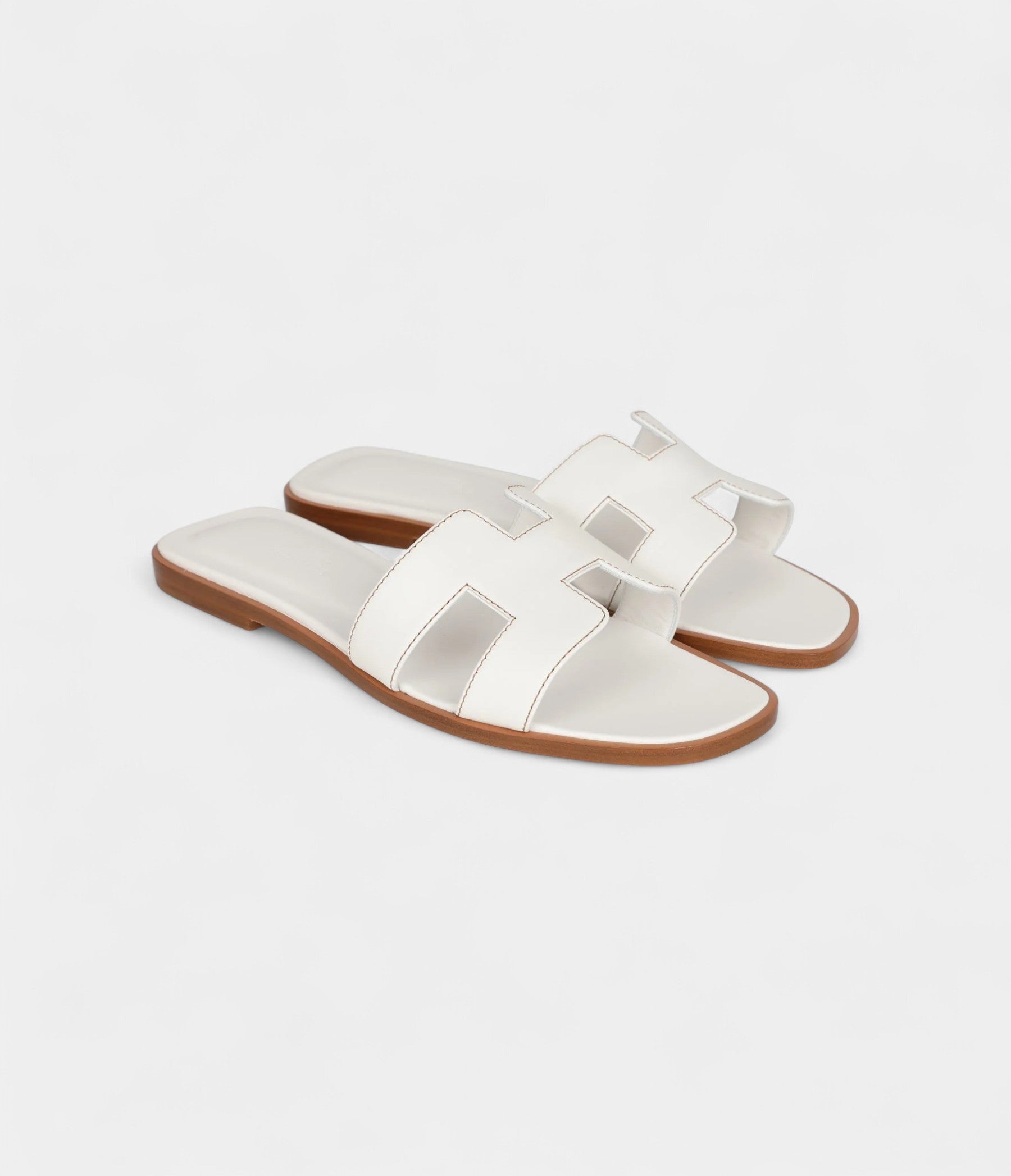 Hermès Oran Sandals White Box Calfskin 37 EU