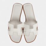 Hermès Oran Sandals White Box Calfskin 39 EU