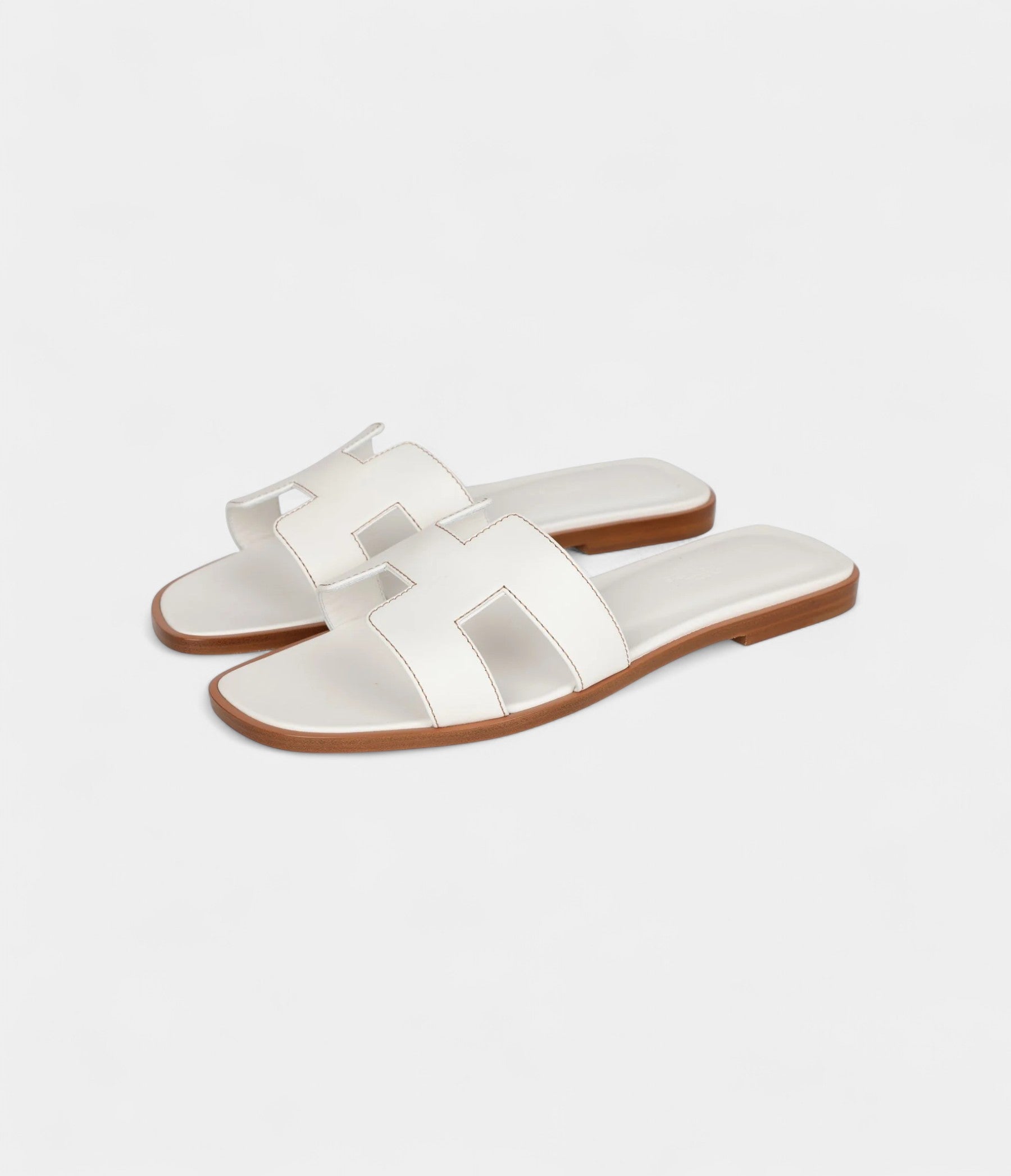 Hermès Oran Sandals White Box Calfskin 39 EU