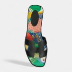 Hermès Oran Sandals for Slide Women – Black & Green
