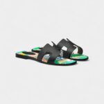 Hermès Oran Sandals for Slide Women – Black & Green