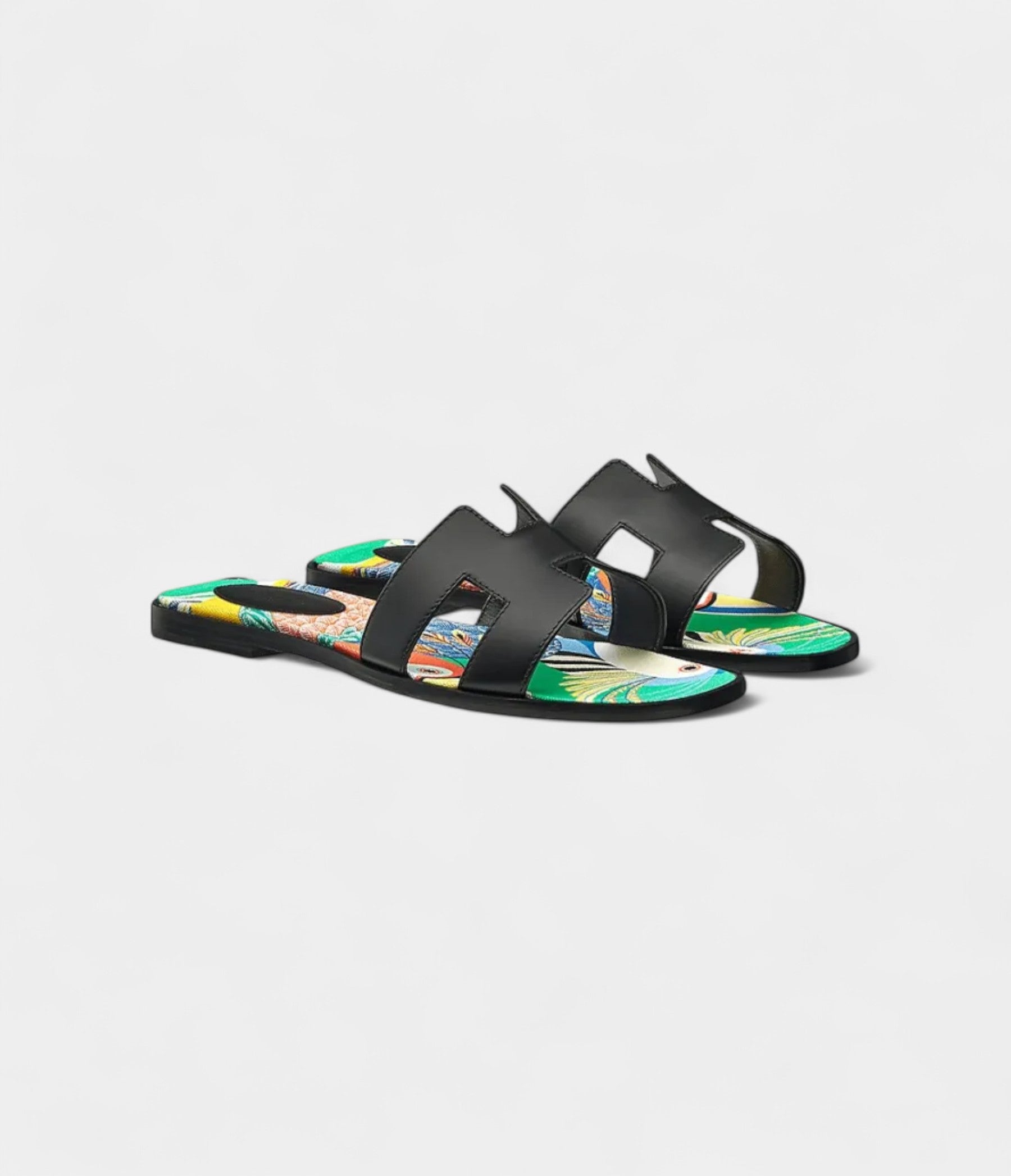 Hermès Oran Sandals for Slide Women – Black & Green