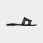Hermès Oran Sandals for Slide Women – Black & Green