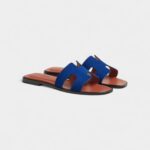Hermès Oran Sandals for Women In Abrasion Resistant Dark Blue