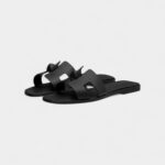 Hermès Oran Sandals for Women In Black Top Grain Cow Leather