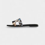 Hermès Oran Sandals for Women In Black White & Blue