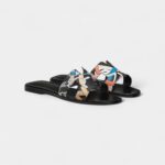 Hermès Oran Sandals for Women In Black White & Blue