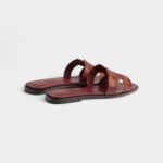 Hermès Oran Sandals for Women In Deep Burgundy Red