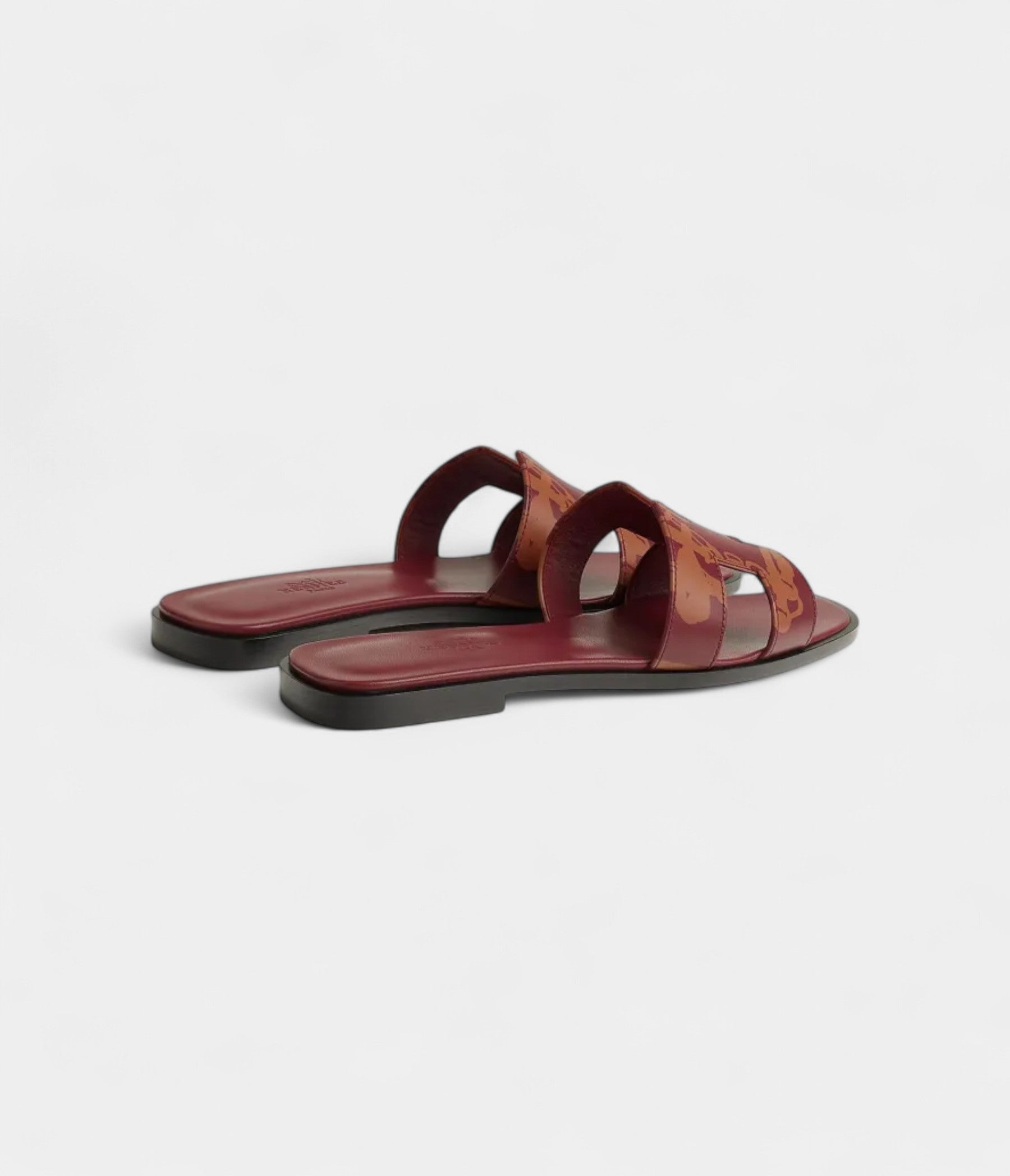 Hermès Oran Sandals for Women In Deep Burgundy Red