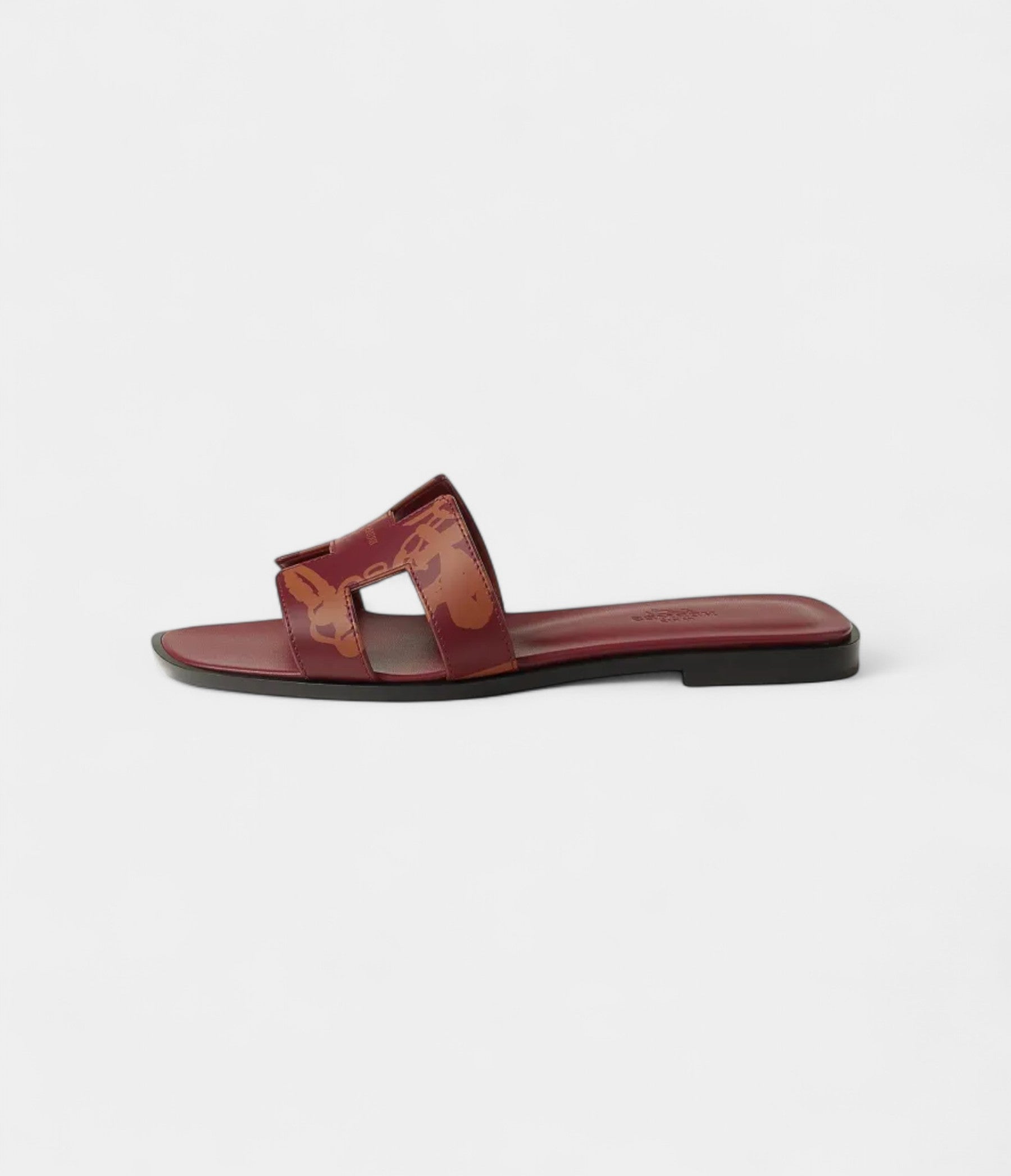 Hermès Oran Sandals for Women In Deep Burgundy Red