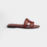 Hermès Oran Sandals for Women In Deep Burgundy Red