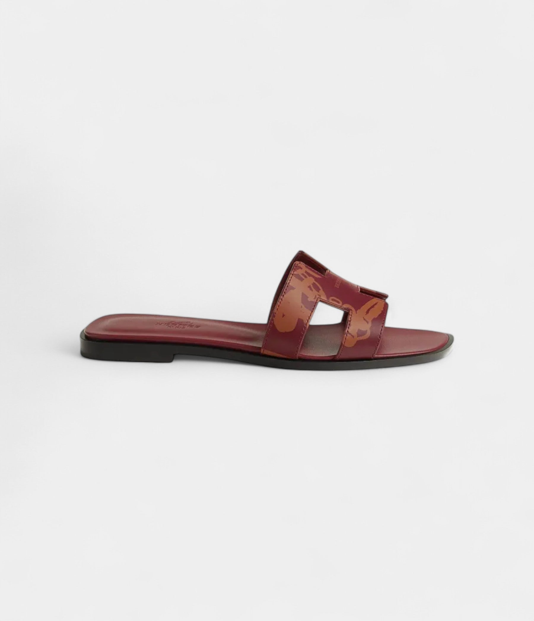 Hermès Oran Sandals for Women In Deep Burgundy Red