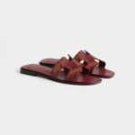 Hermès Oran Sandals for Women In Deep Burgundy Red