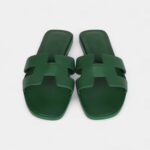Hermès Oran Sandals for Women In Green Leather