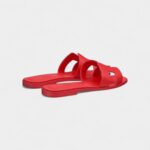 Hermès Oran Sandals for Women In Heart Red in Top Grain Cow Leather