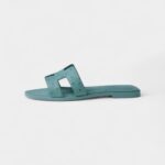 Hermès Oran Sandals for Women In Muted Teal