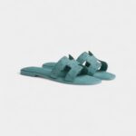 Hermès Oran Sandals for Women In Muted Teal