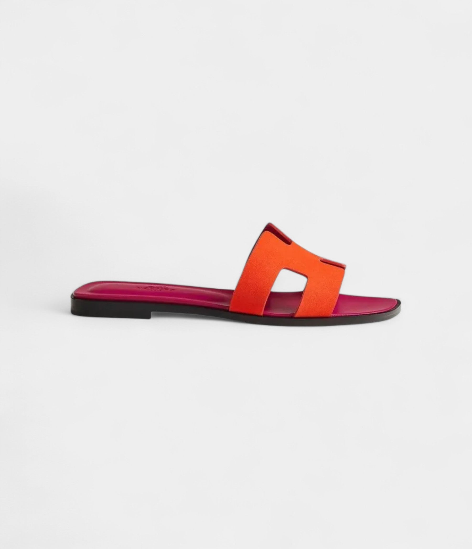 HermesOranSandalsforWomenInOrangeSynthetiqueSuedeGoatskin_1.jpg Hermès Oran Sandals for Women In Orange Synthetique Suede Goatskin