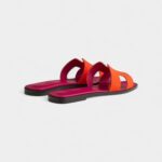 Hermès Oran Sandals for Women In Orange Synthetique Suede Goatskin