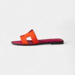 Hermès Oran Sandals for Women In Orange Synthetique Suede Goatskin