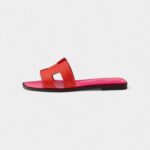 Hermès Oran Sandals for Women In Pink & Orange Leather